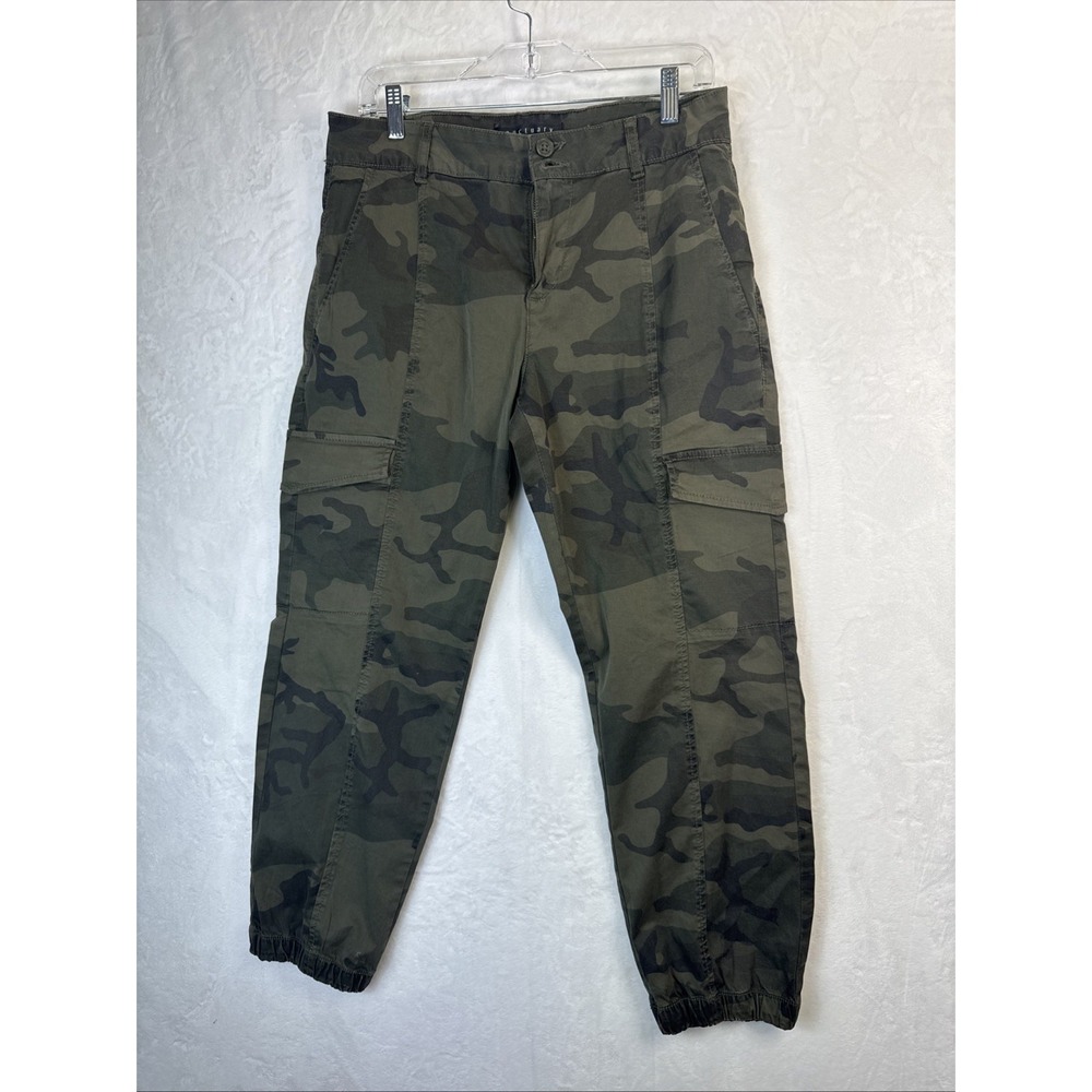 Sanctuary Standard Surplus Pants Women's  29w Camo Cargo Elastic leg Boho Hunter